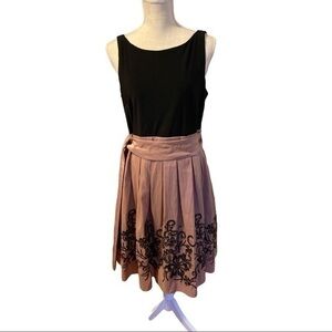 SLNY Cotton wide strap full skirt Dress